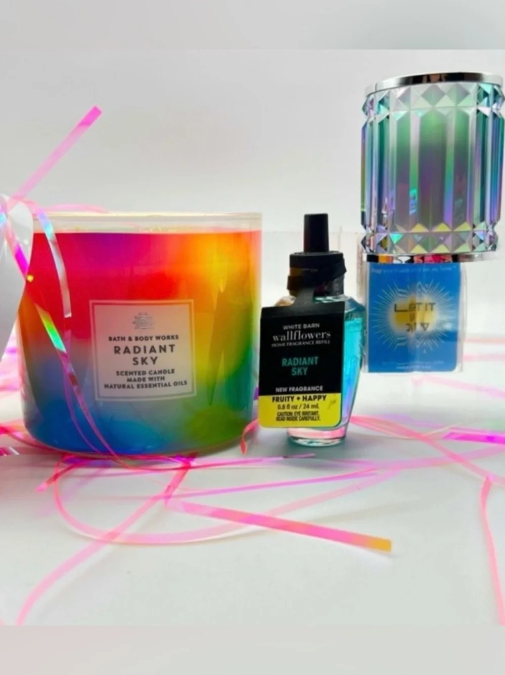 Bath & Body Works Radiant Sky Gummy Bear 7 Pc Gift Set Backpack Candle